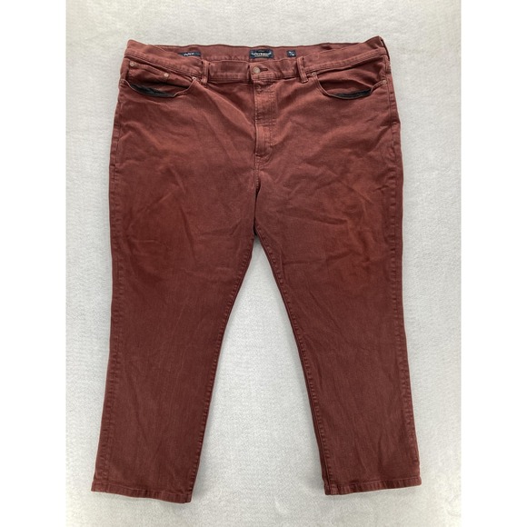 Lucky Brand Jeans Mens 52x30 Rust Red Athletic Fit Stretch 5 Pocket Denim Casual - Picture 1 of 15